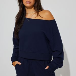 SoftTerry Off Shoulder Sweatshirt