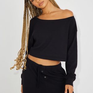 Waffle Off Shoulder Top