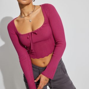 Crop Tie Front Sweater