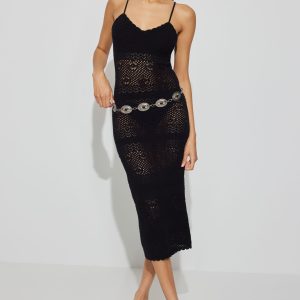 Crochet Scallop Edge Maxi Dress