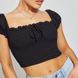 Bree Smocked Short Sleeve Top