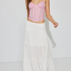 Eliana Smocked Peasant Midi Skirt