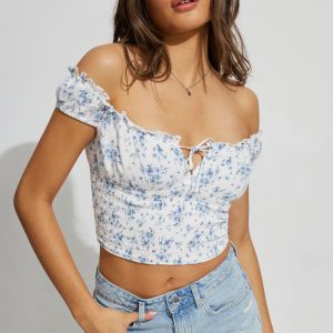 Off Shoulder Short Sleeve Top