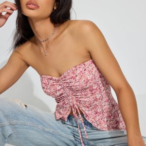 Flyaway Ruched Tube Top