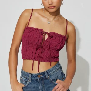 Scrunch Knit Tie Front Cami
