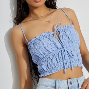 Scrunch Knit Tie Front Cami
