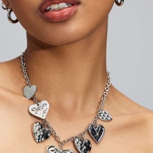 5 Heart Station Necklace