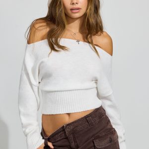 Spongy Off Shoulder Sweater