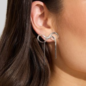 Snake Chain Bow Earrings