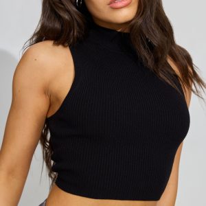 Mock Neck Crop Top