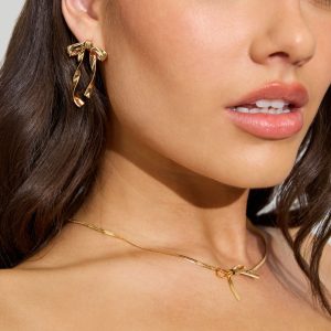 Metal Bow Earrings