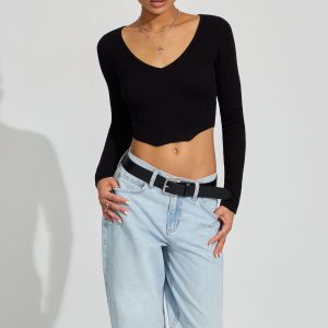 Bodycon V-Neck Sweater