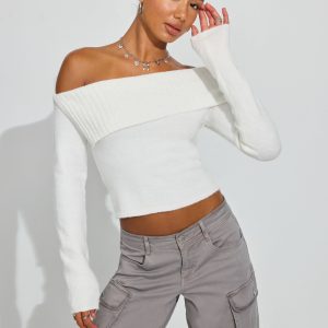 Spongy Off Shoulder Sweater