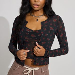 Sheer Mesh Cardigan