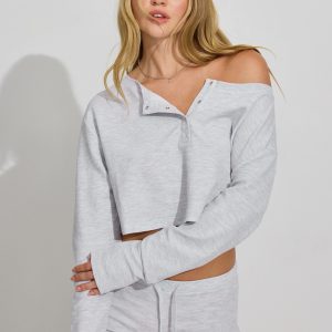 Waffle Off Shoulder Top