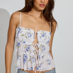 Tie Front Babydoll Cami Top