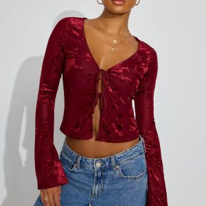 Flyaway Burnout Long Sleeve Top