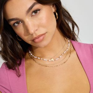 Set of 4 Pearl & Mini Medallion Necklaces