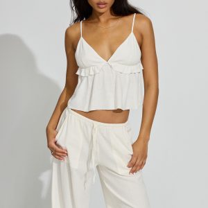 Strappy Peplum Cami Top