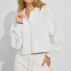 Oversized Cropped Polo Shirt