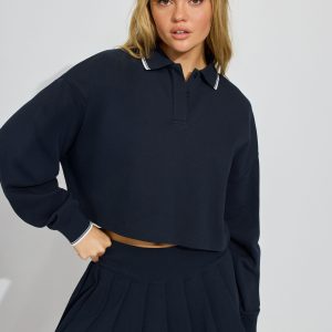 Oversized Cropped Polo Shirt