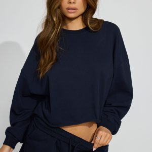 SoftTerry Chopped Crewneck Sweatshirt