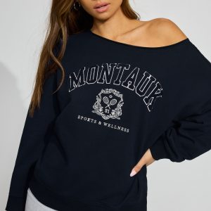 SoftTerry Off Shoulder Sweatshirt