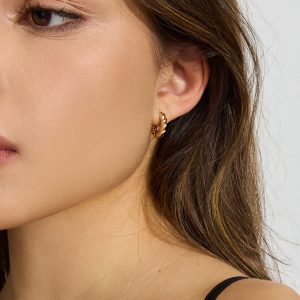 2 Pack Twisted & Smooth Huggy Earrings