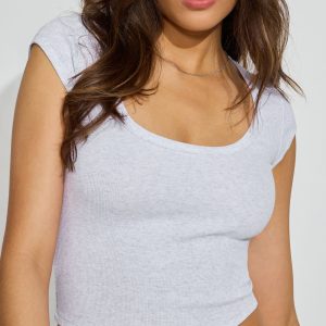 Scoop Neck Cap Sleeve T-Shirt
